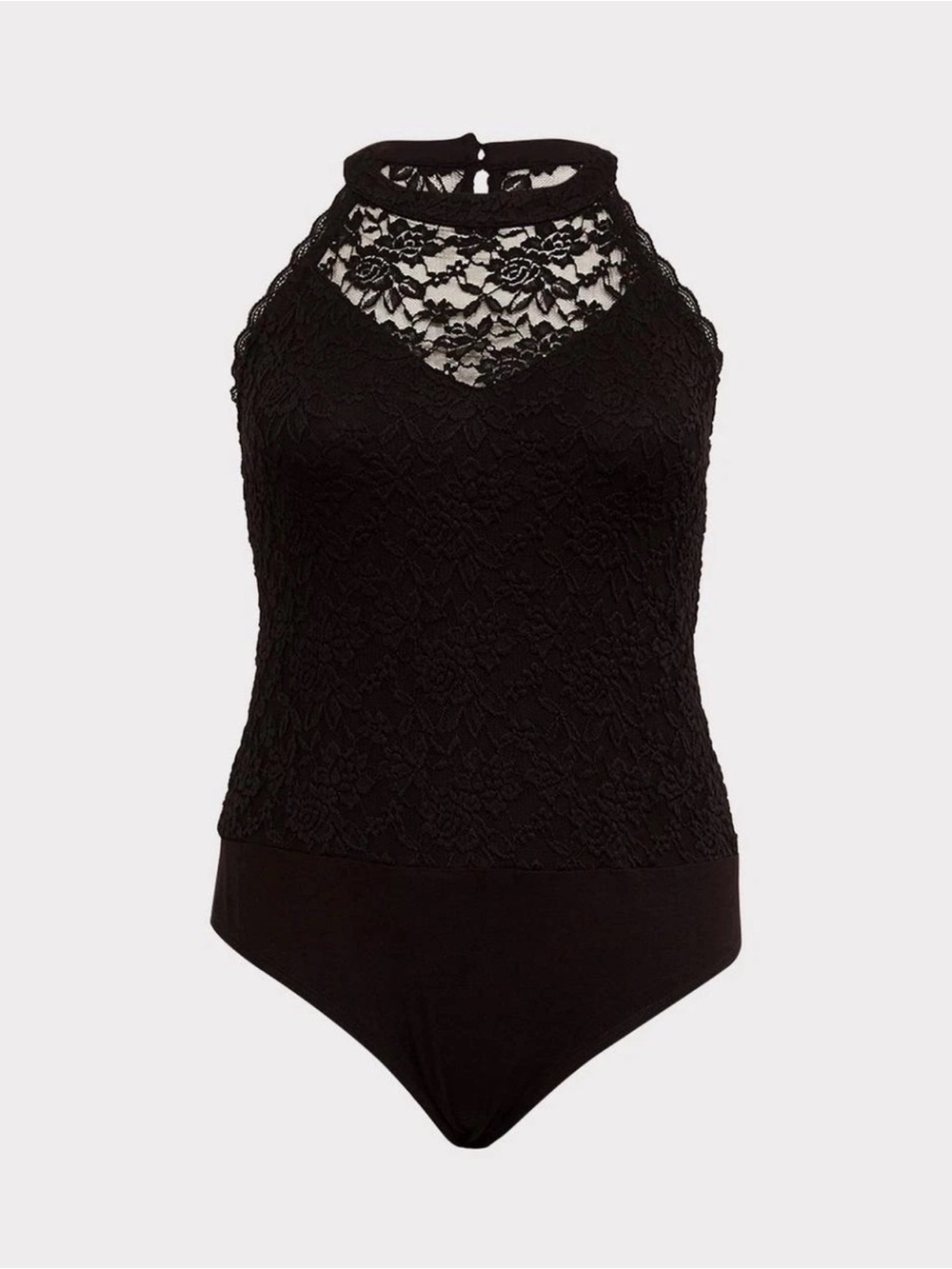 Lace Halter Bodysuit - Black